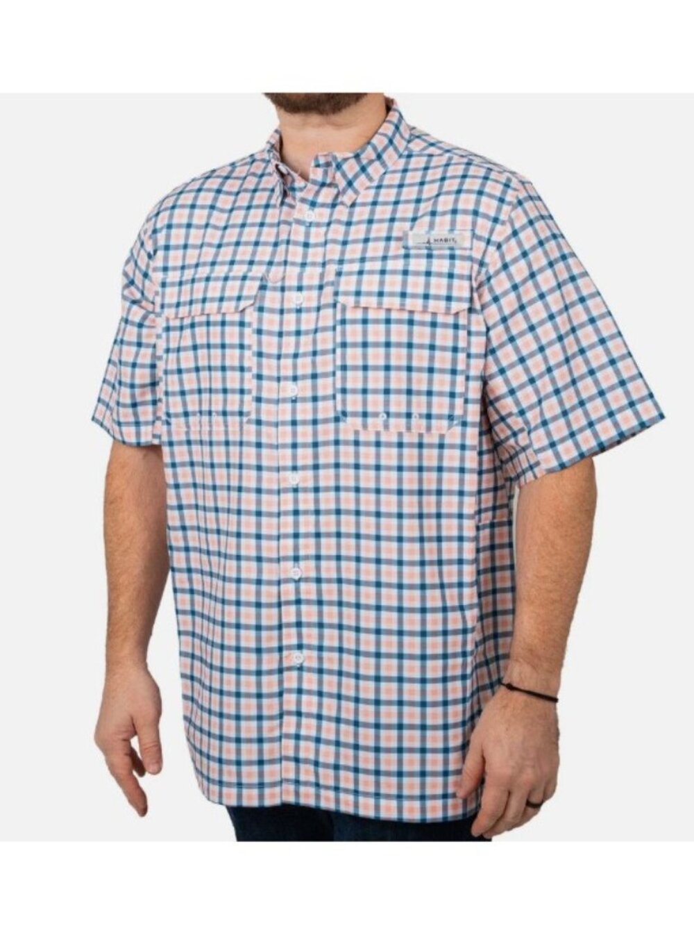 Habit Men's UPF 40+ UV Protection Short-Sleeve Outdoor Shirt - Size Medium-NWT